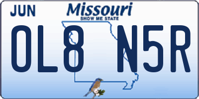 MO license plate OL8N5R