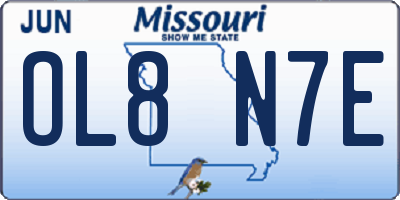 MO license plate OL8N7E