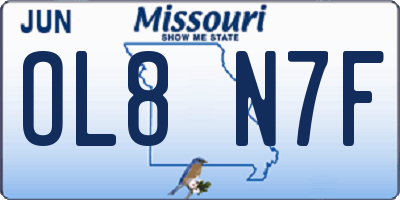 MO license plate OL8N7F