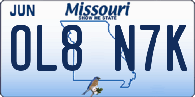 MO license plate OL8N7K