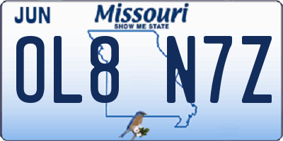 MO license plate OL8N7Z