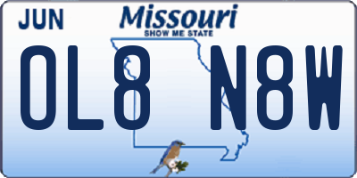 MO license plate OL8N8W
