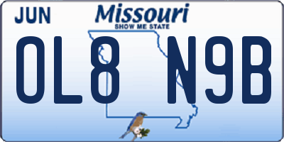 MO license plate OL8N9B