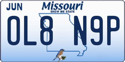 MO license plate OL8N9P