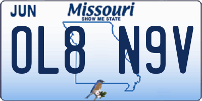MO license plate OL8N9V
