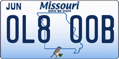 MO license plate OL8O0B