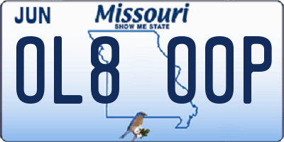 MO license plate OL8O0P