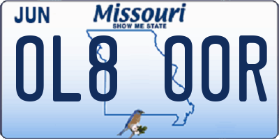 MO license plate OL8O0R