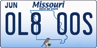 MO license plate OL8O0S