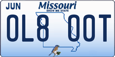 MO license plate OL8O0T