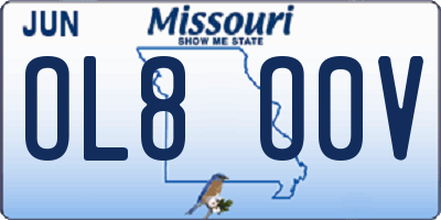 MO license plate OL8O0V