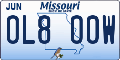 MO license plate OL8O0W