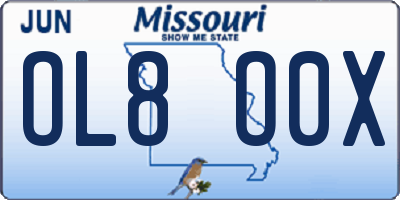 MO license plate OL8O0X