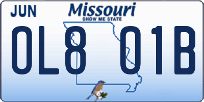 MO license plate OL8O1B