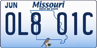 MO license plate OL8O1C
