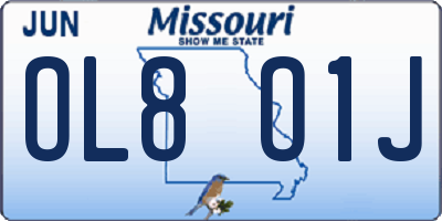 MO license plate OL8O1J
