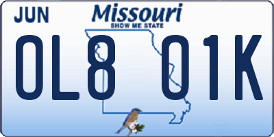 MO license plate OL8O1K
