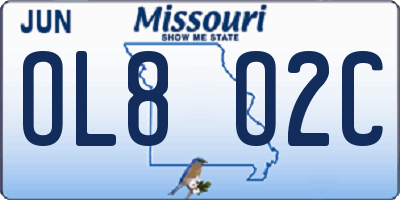 MO license plate OL8O2C