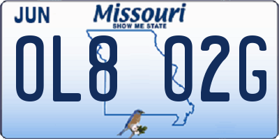 MO license plate OL8O2G