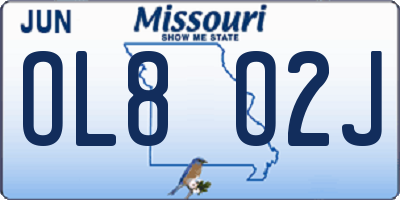 MO license plate OL8O2J