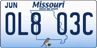 MO license plate OL8O3C