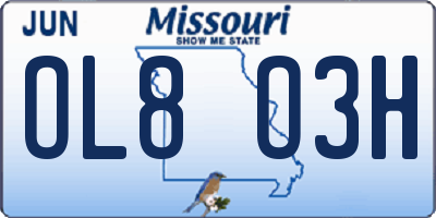 MO license plate OL8O3H