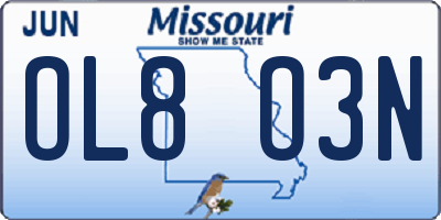MO license plate OL8O3N