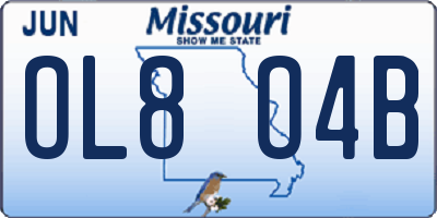 MO license plate OL8O4B
