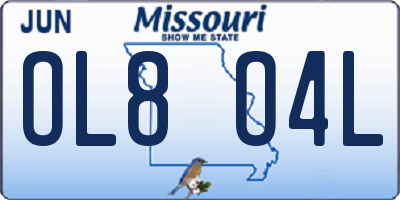 MO license plate OL8O4L