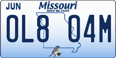 MO license plate OL8O4M