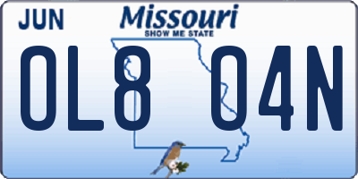 MO license plate OL8O4N