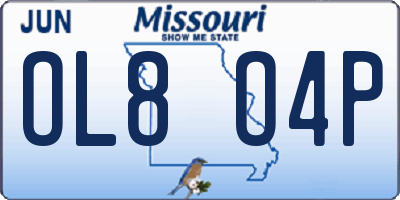 MO license plate OL8O4P