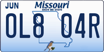 MO license plate OL8O4R