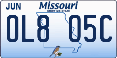 MO license plate OL8O5C