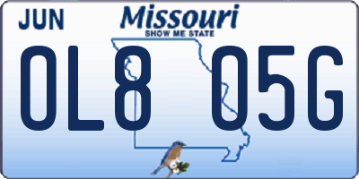 MO license plate OL8O5G