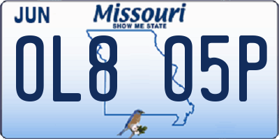 MO license plate OL8O5P
