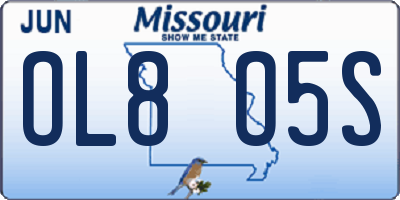 MO license plate OL8O5S
