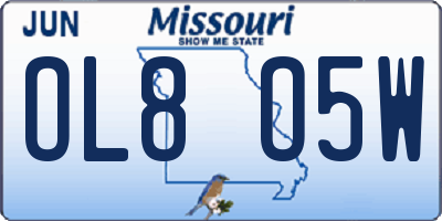 MO license plate OL8O5W