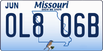 MO license plate OL8O6B