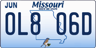 MO license plate OL8O6D