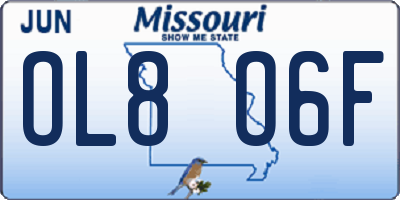 MO license plate OL8O6F