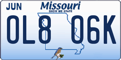 MO license plate OL8O6K