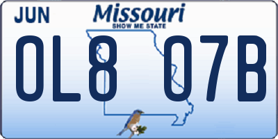 MO license plate OL8O7B