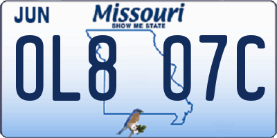 MO license plate OL8O7C