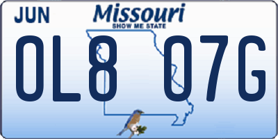 MO license plate OL8O7G