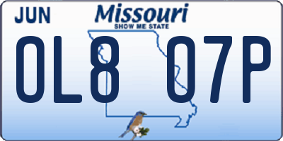MO license plate OL8O7P