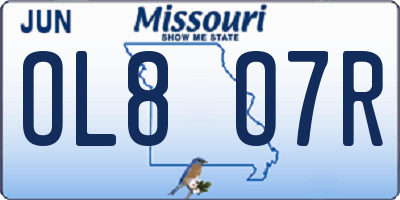 MO license plate OL8O7R