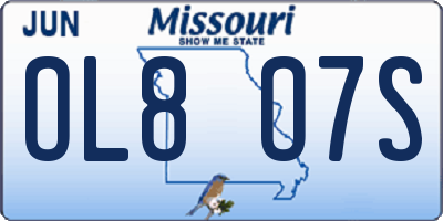 MO license plate OL8O7S