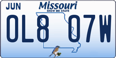 MO license plate OL8O7W