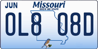 MO license plate OL8O8D
